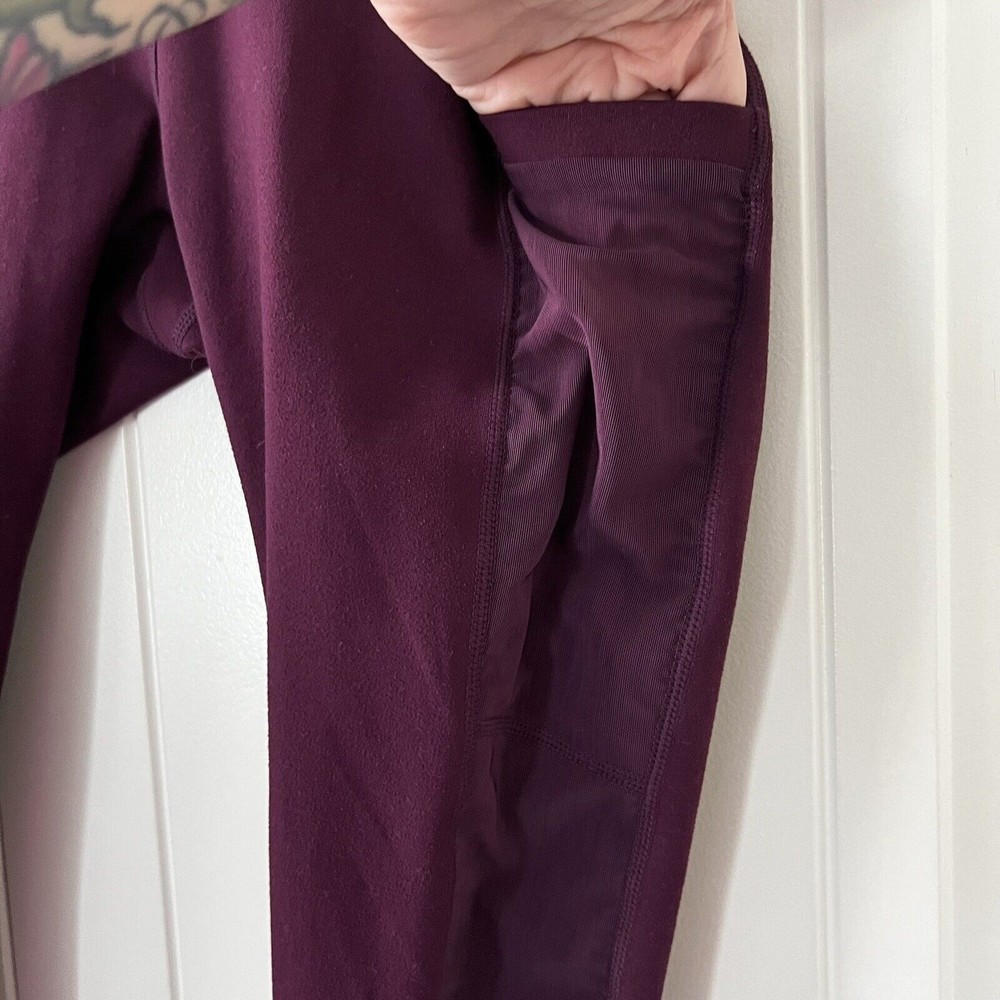 Fabletics Purple Wide Waistband Mid Rise Yoga Leggings Size Small 22” Inseam - Picture 6 of 11
